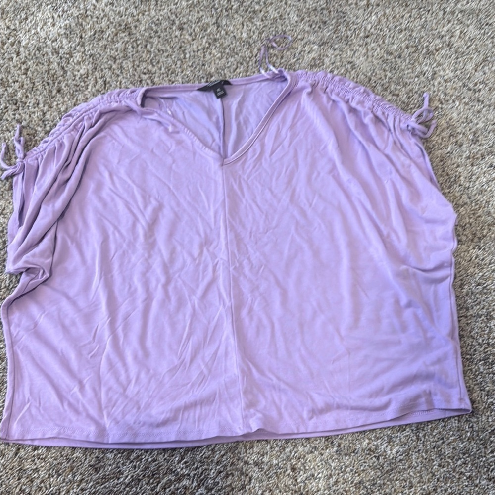 Simply Vera Vera Wang Purple Ruched Sleeveless Tank Top - Picture 2 of 4